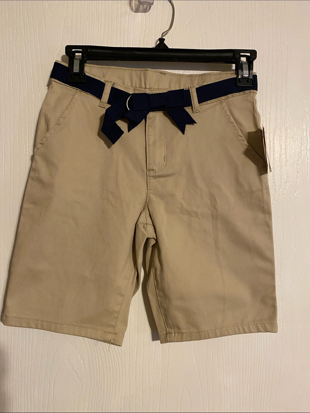 Gymboree Khaki Shorts with Navy Belt Bow